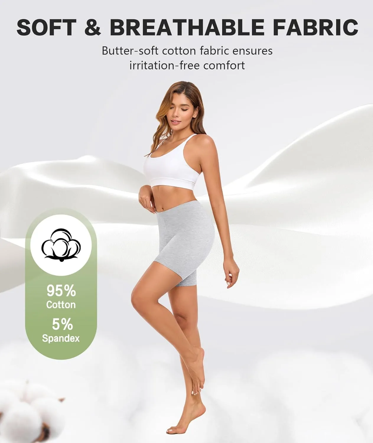 4 Pack Cotton Boy Shorts Underwear for Women Anti Chafing Shorts for Under Dresses Soft Boxers Panties