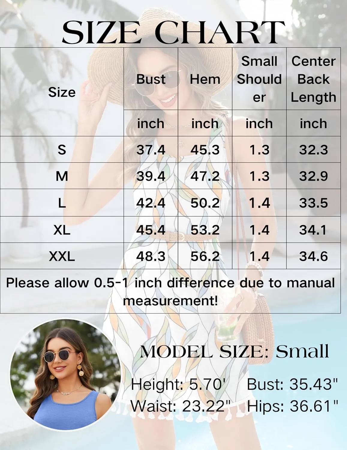 AI'MAGE Bathing Suit Cover Up for Women 2025 Tassel Swimsuit Coverup Sleeveless Swimwear Tank Knee Length Bech Dress S-2XL