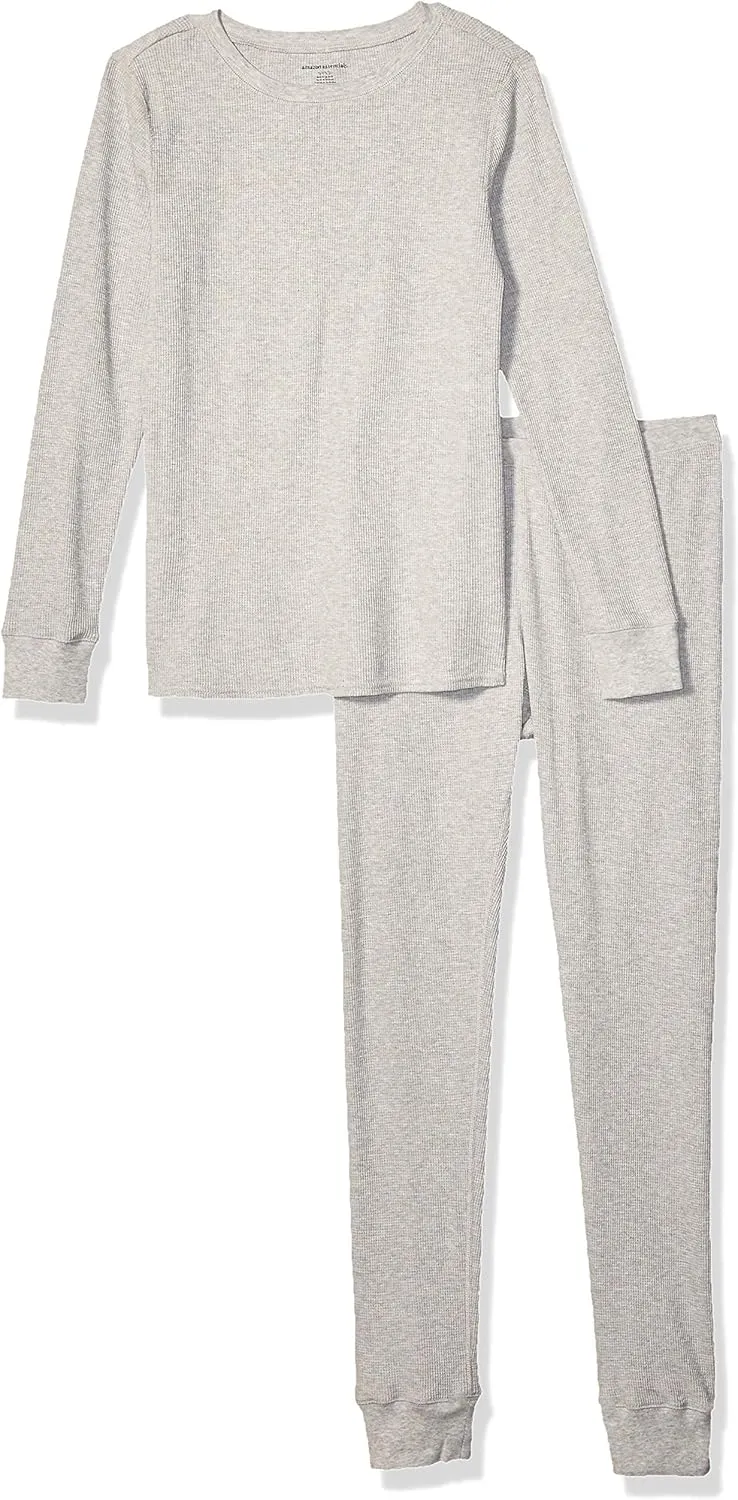 Amazon Essentials Women's Waffle Snug Fit Pajama Set, 2 Piece Long Sleeve