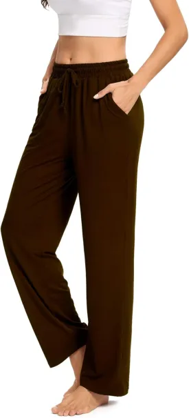 ARRIVE GUIDE Womens Yoga Sweatpants Comfy Lounge Pants with Pockets Wide Leg Loose Workout Joggers Casual Pajama Pants