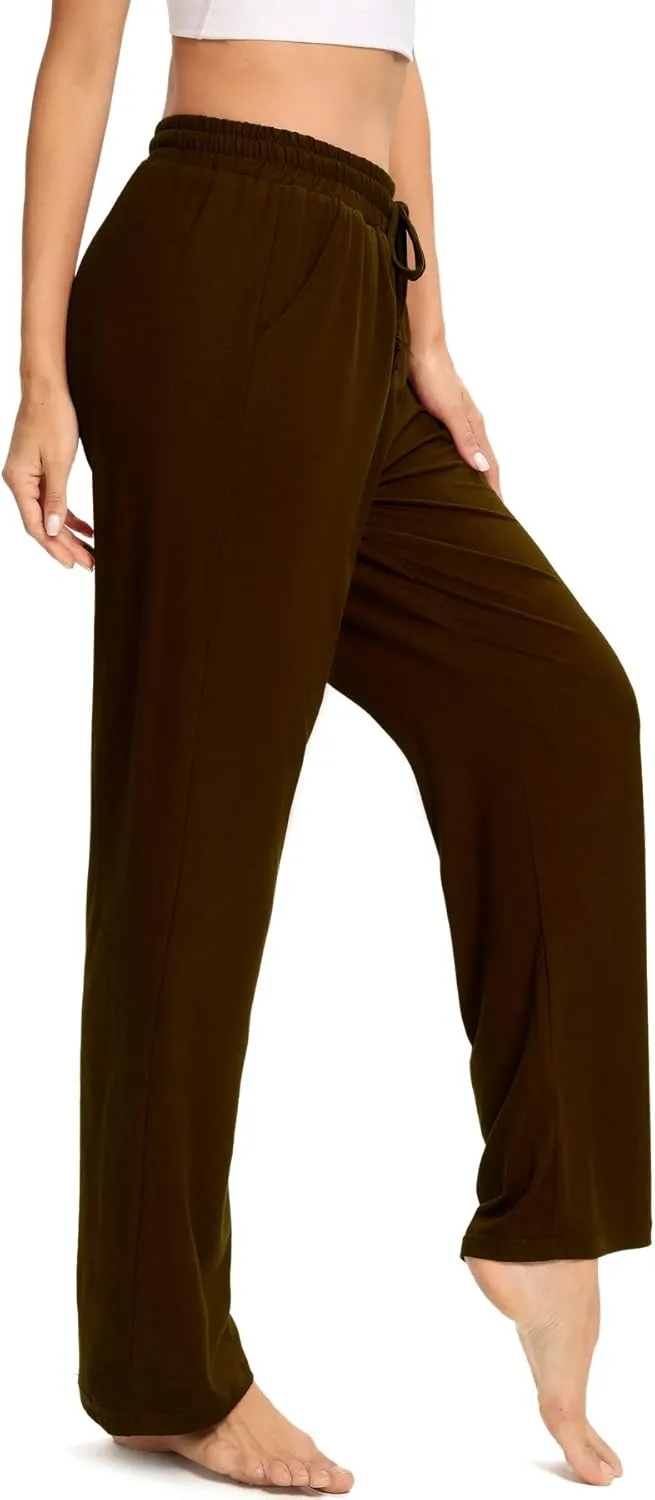 ARRIVE GUIDE Womens Yoga Sweatpants Comfy Lounge Pants with Pockets Wide Leg Loose Workout Joggers Casual Pajama Pants