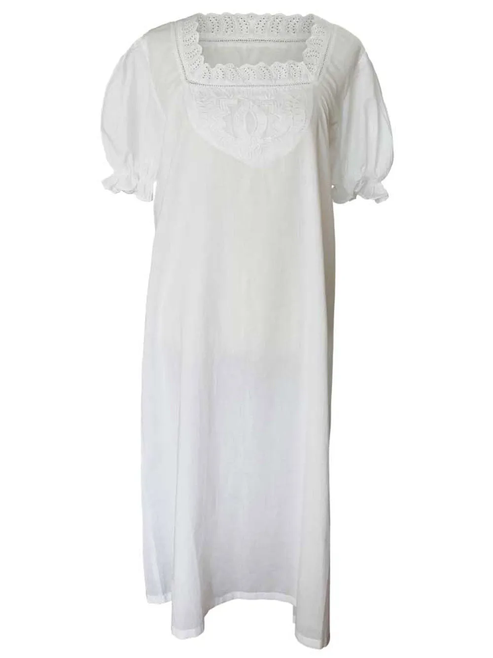 Audrey White Cotton Nightdress  Size 12-16