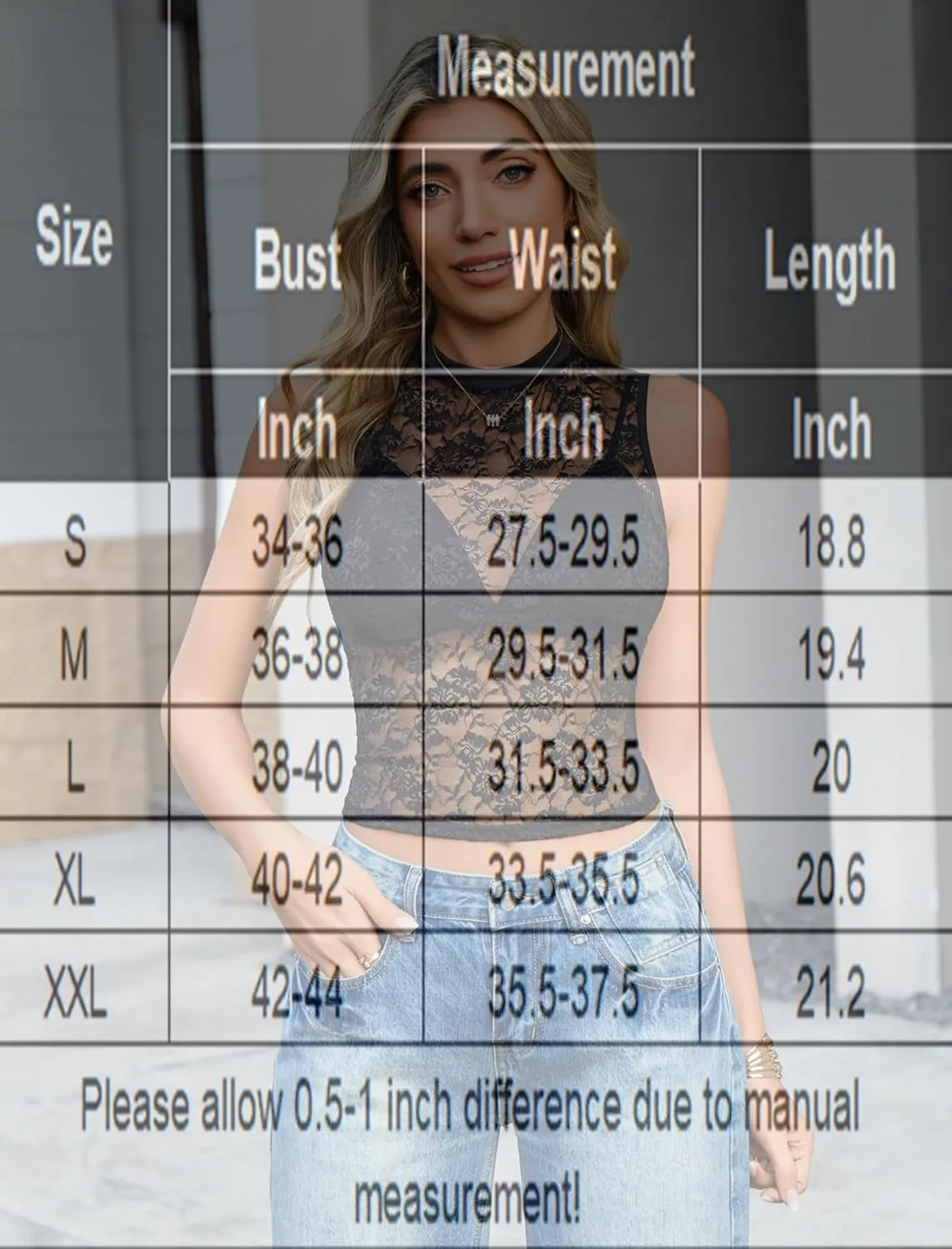 Avidlove Sexy Lace Top for Women Sleeveless Mesh Sheer Tops Mock Neck Lace Floral See Through Tank Blouses Shirts