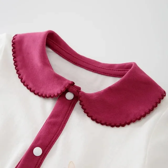 Baby clothes lace collar Footsies Cotton Long Sleeve Baby girls romper Infant pajamas 0-3M 19847458