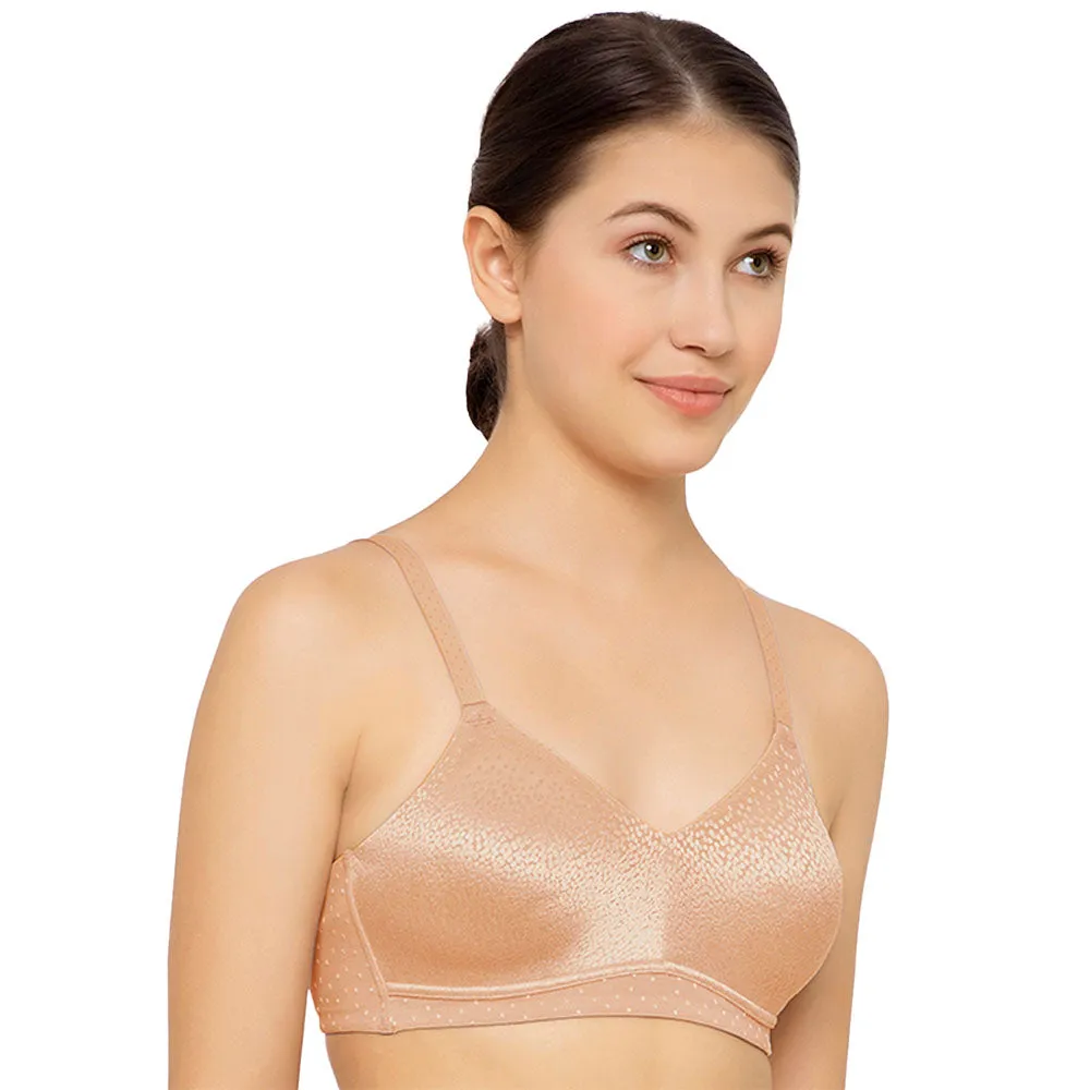 Back Appeal Non Padded Non-Wired Full Cup Everyday Wear Plus Size Seamless Full Support Bra - Beige