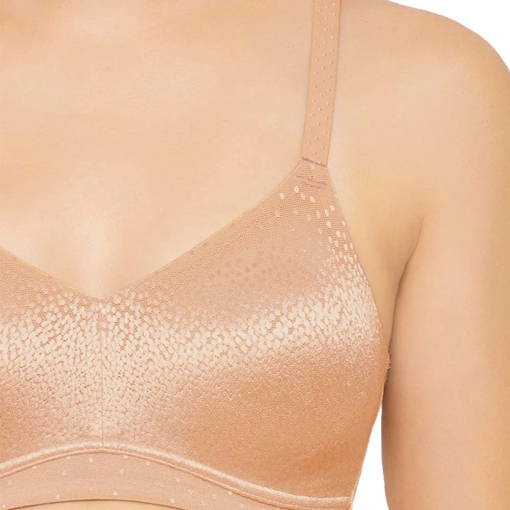 Back Appeal Non Padded Non-Wired Full Cup Everyday Wear Plus Size Seamless Full Support Bra - Beige