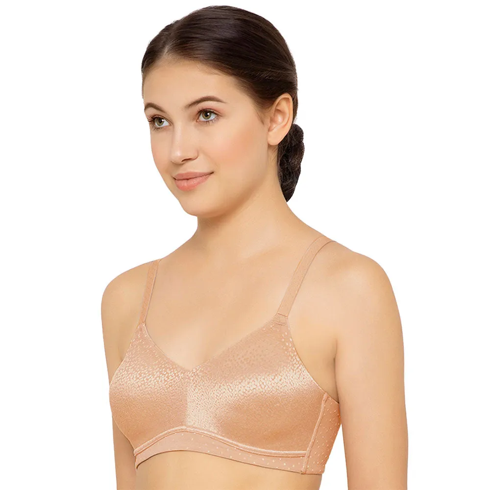 Back Appeal Non Padded Non-Wired Full Cup Everyday Wear Plus Size Seamless Full Support Bra - Beige