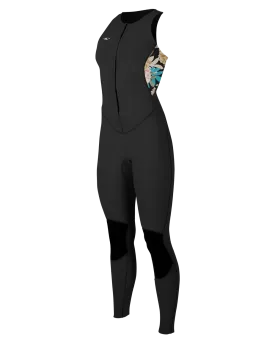 Bahia 1.5mm Front Zip Long John Wetsuit in Black, Mikah Floral & Black