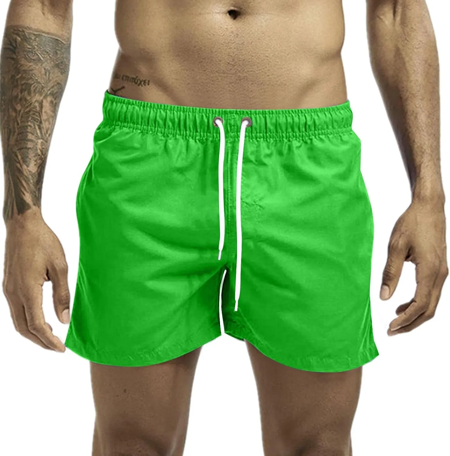 Beach Short for Men Running Training Athletic Shorts with Pockets Drawstring Waist Summer Gym Running Workout Pants