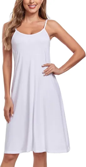 BestWendding Women's Full Slip Dresses Sexy Sleeveless Nightgowns Adjustable Spaghetti Straps Cami Under Dress