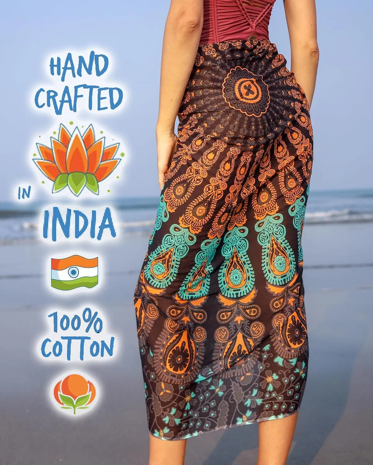 Boho Chic Pareo - Mandala Pareo - Bikini Swimsuit Cover Up - Beach Dress - Wrap