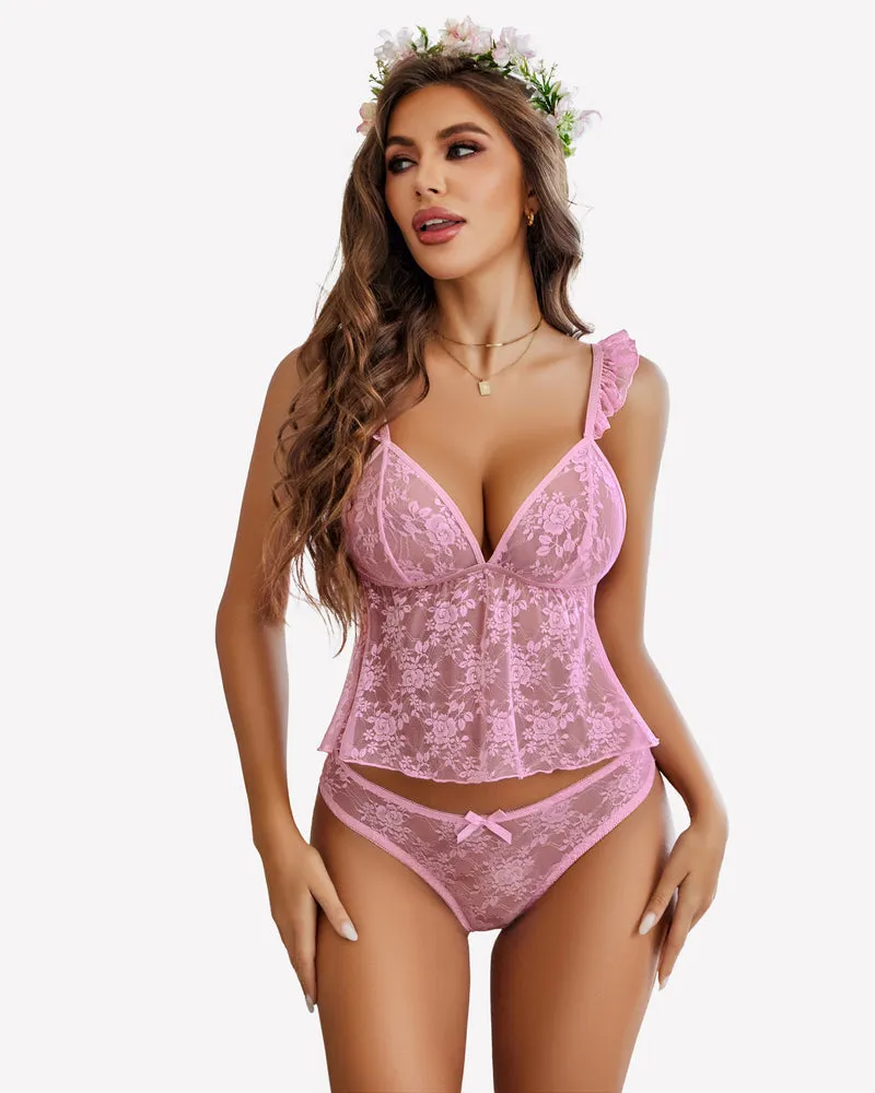 Bra And Panty Sets Cami Top 2 Pcs Pjs Sets