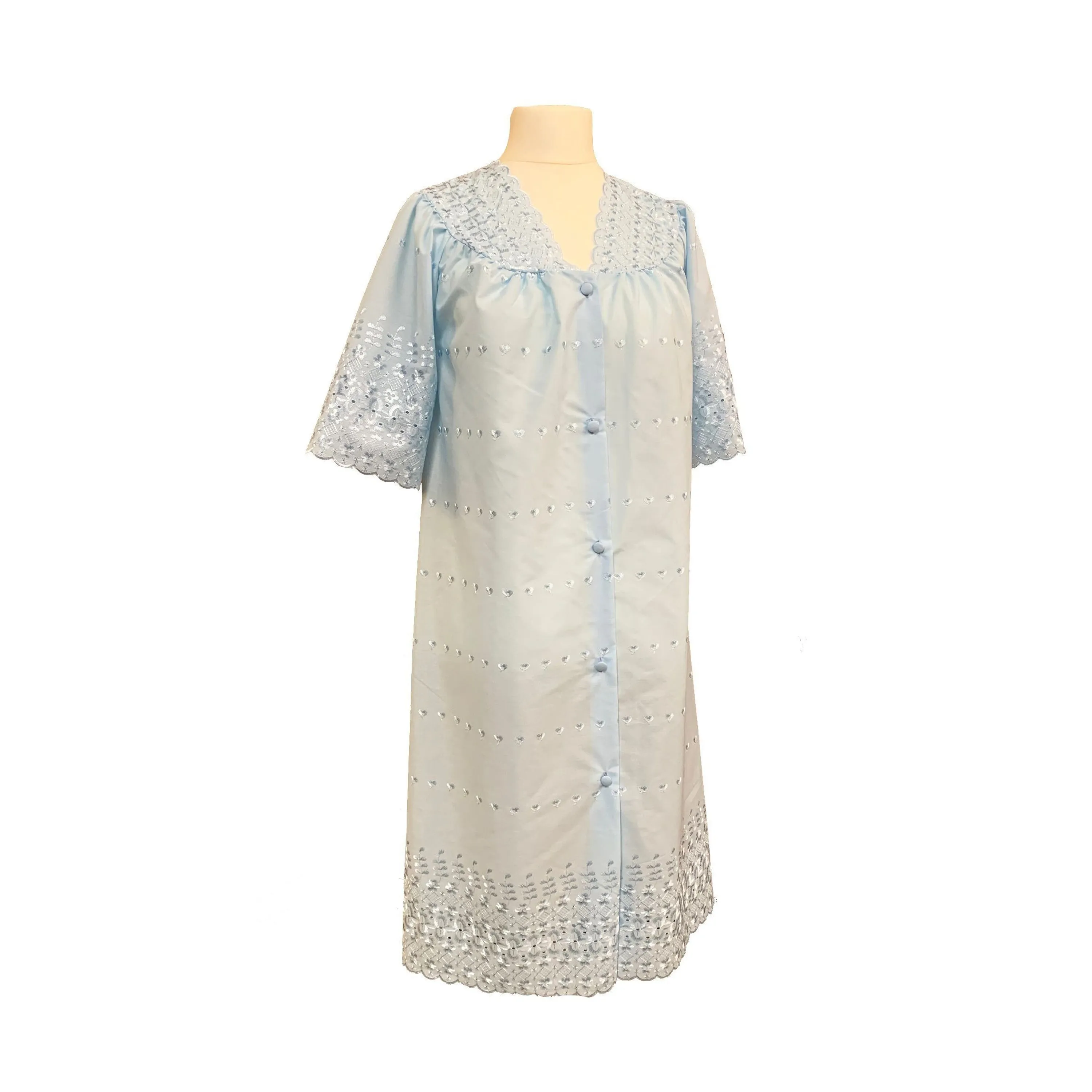 British Made Broderie Anglaise Full Button Nightdress