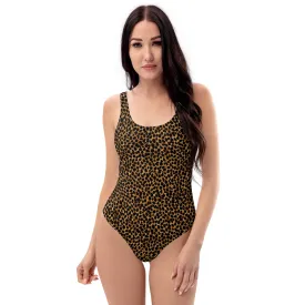 Cheetah One Piece Swimsuit for Women, Leopard Animal Print Designer Swim Swimming Bathing Suits Body Swimwear