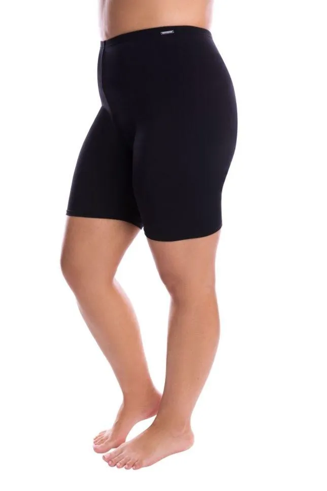Chlorine Resistant Black Bike Swim Shorts