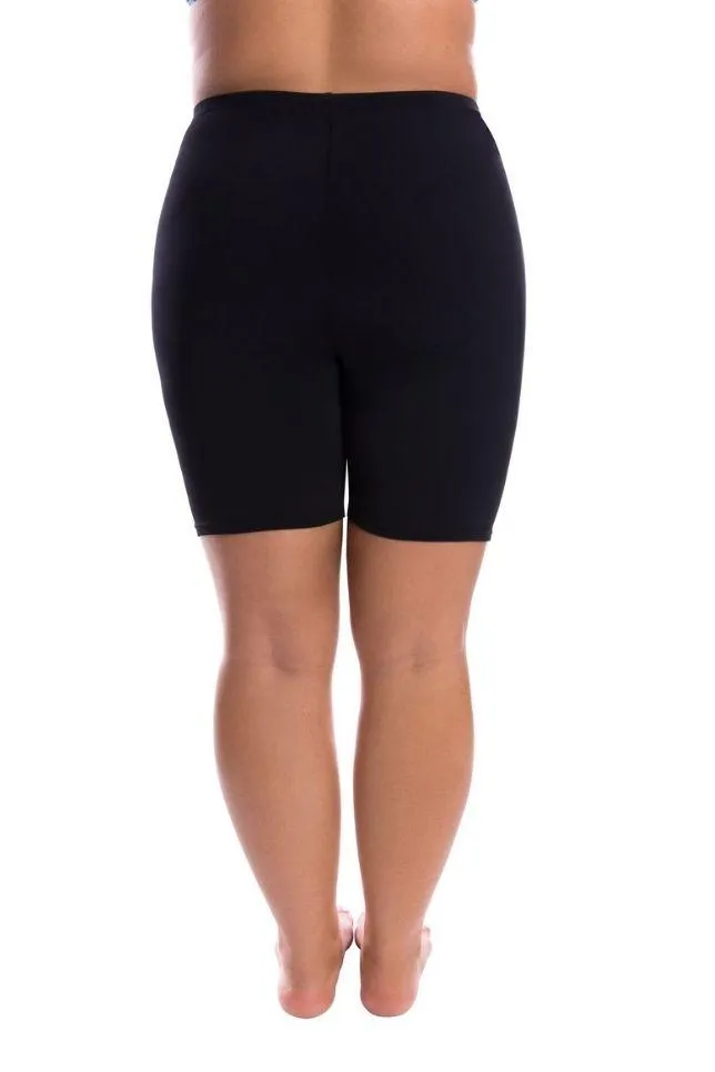 Chlorine Resistant Black Bike Swim Shorts