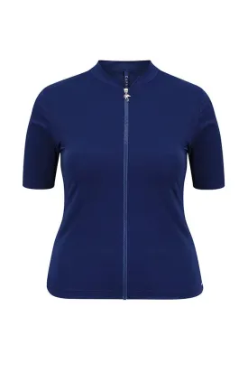Chlorine Resistant Navy Wetshirt Short Sleeve Rash Vest