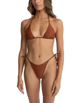 Classic Slide Triangle Bikini Top in Rust