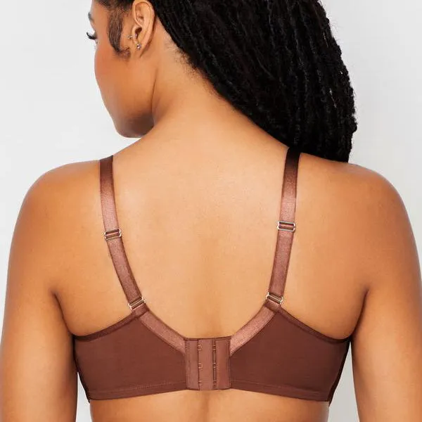Curvy Couture Sheer Mesh Unlined Bra Chocolate