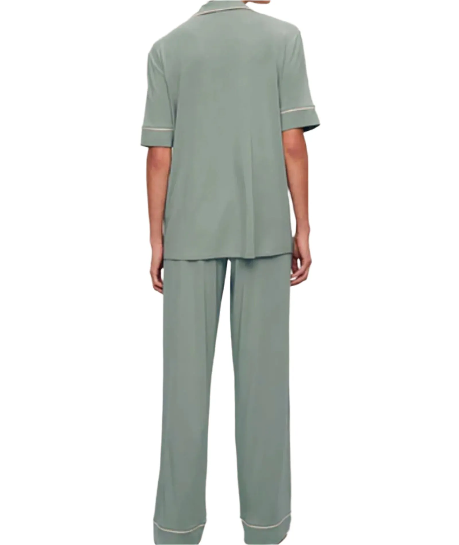 Eberjey Women Gisele Short Sleeve Pant PJ Set Eucalyptus/Ivory