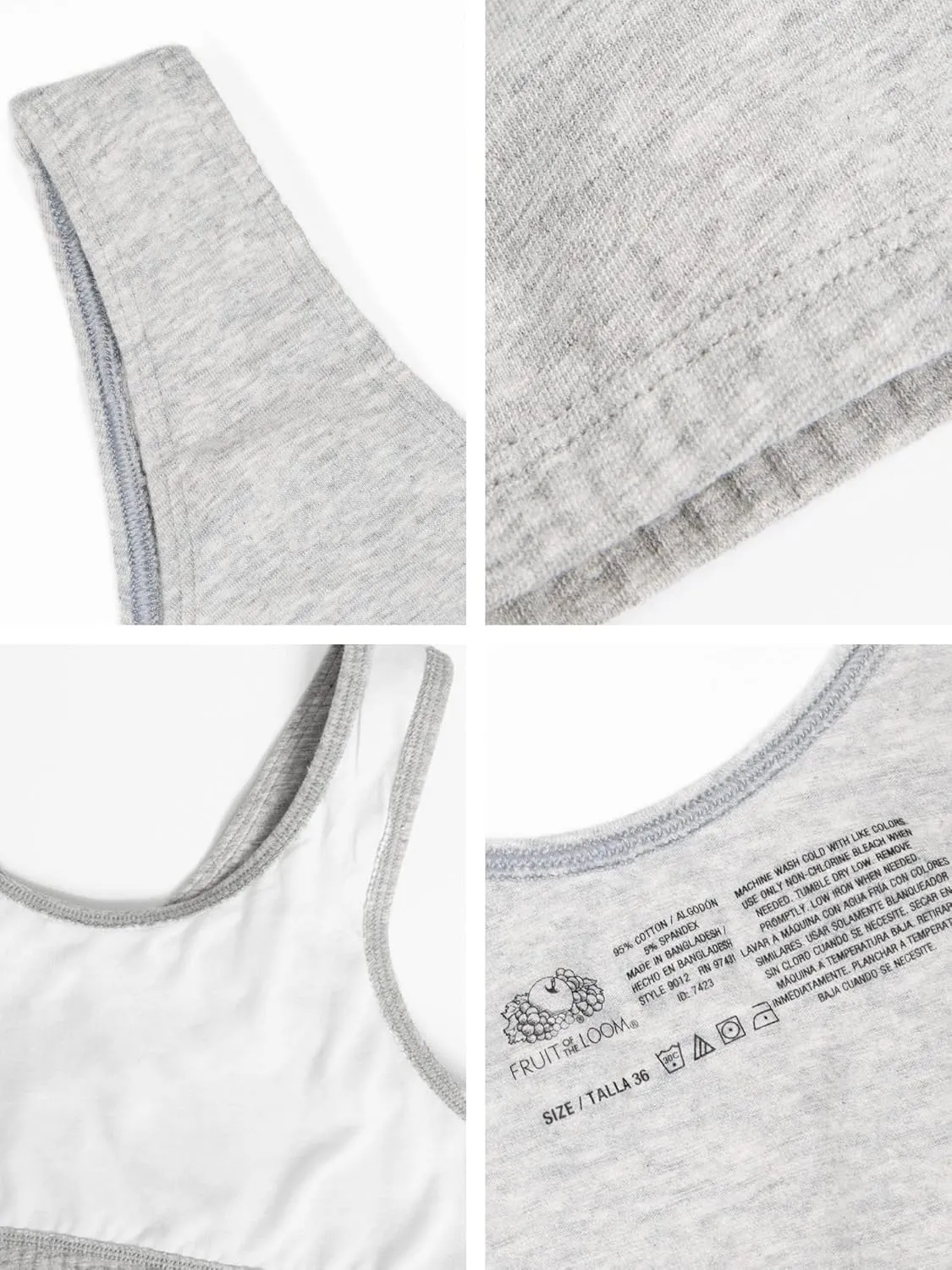 Fruit of The Loom Women's Built Up Tank Style Sports Bra