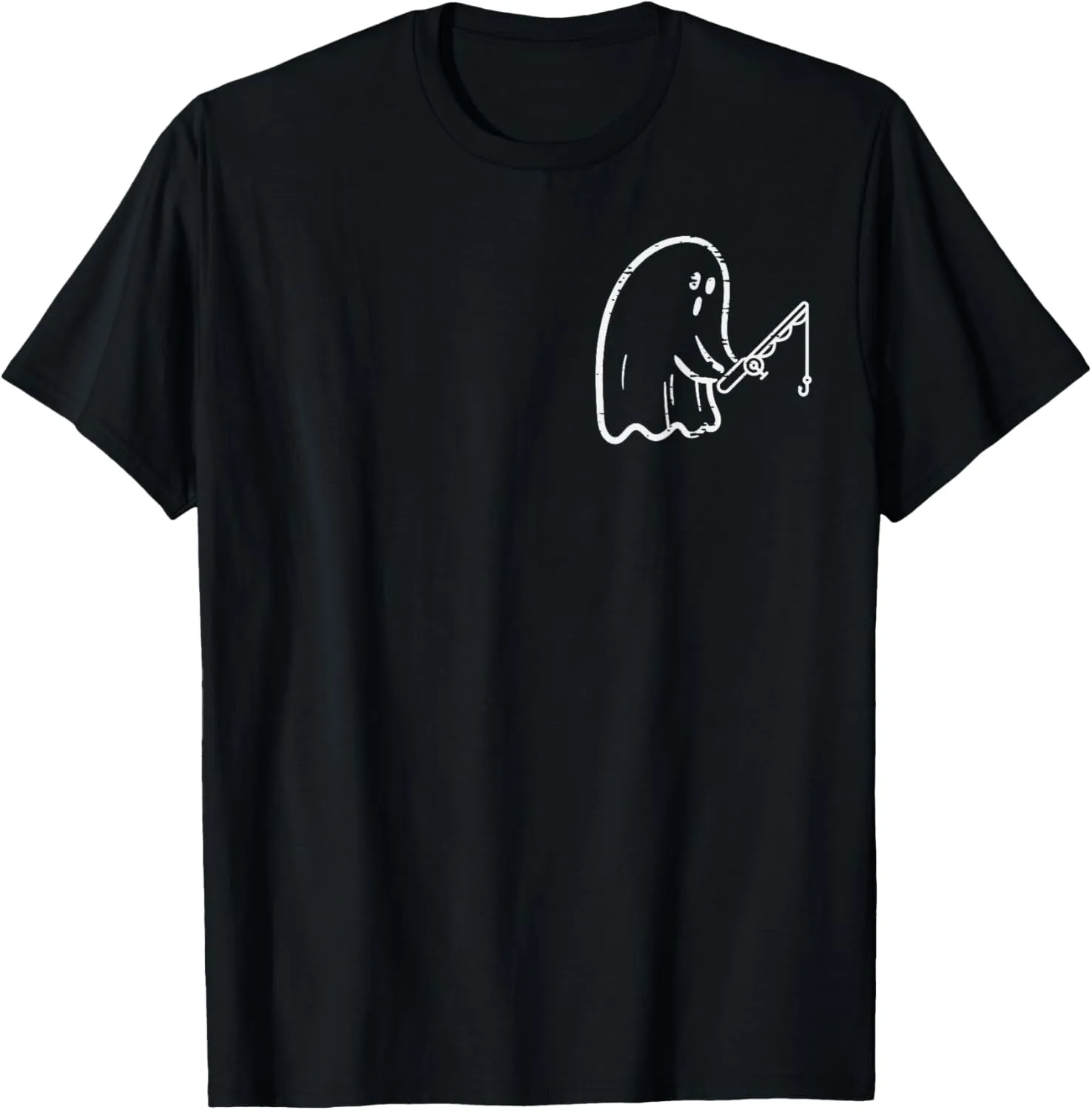 Ghost Fishing Pocket Retro Halloween Costume Men Boys Kids T-Shirt