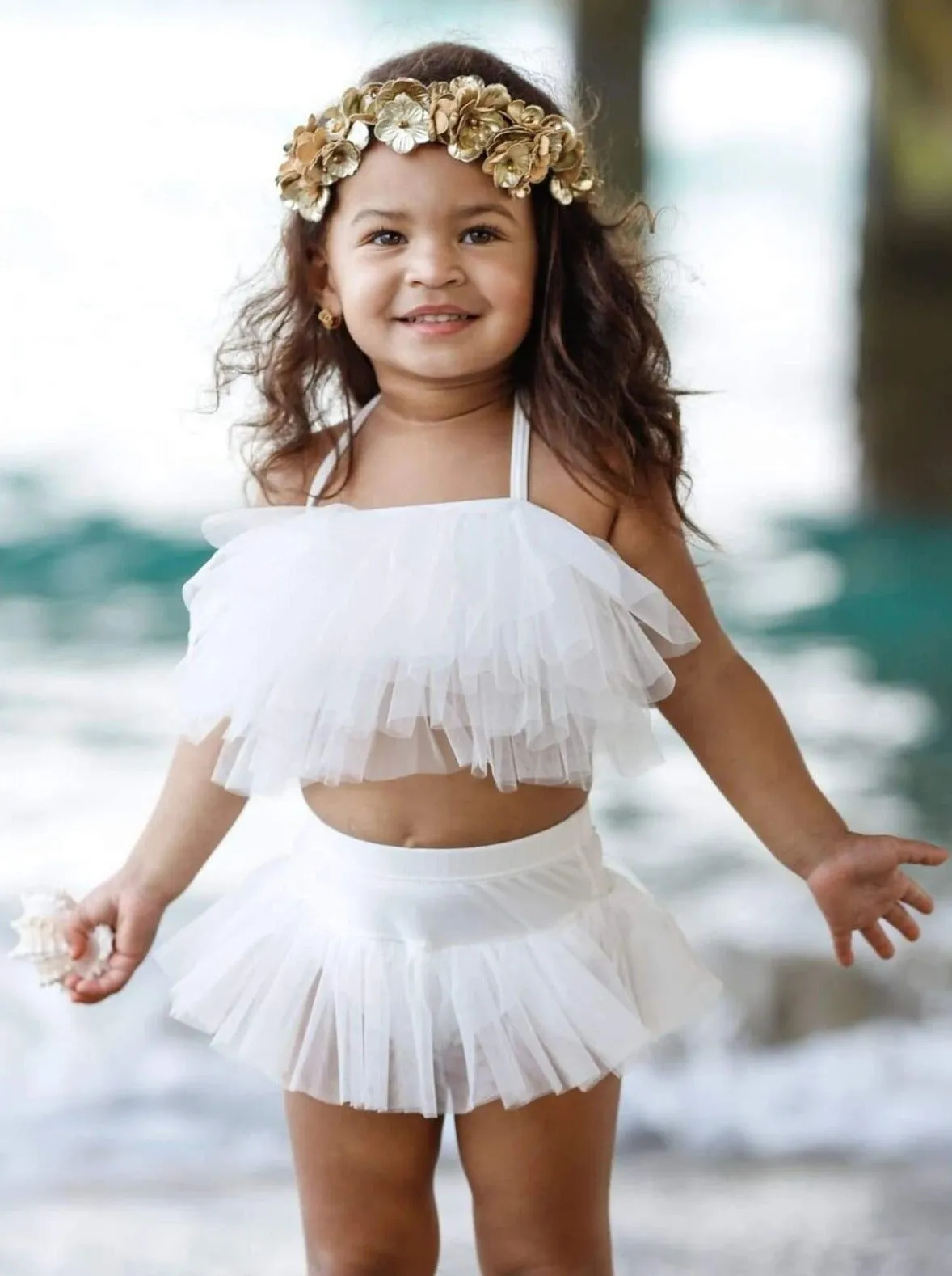 Girls Adorable Angel Two Piece Swimsuit with Wings
