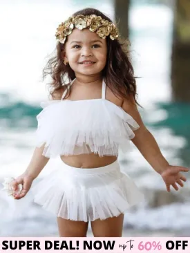 Girls Adorable Angel Two Piece Swimsuit with Wings
