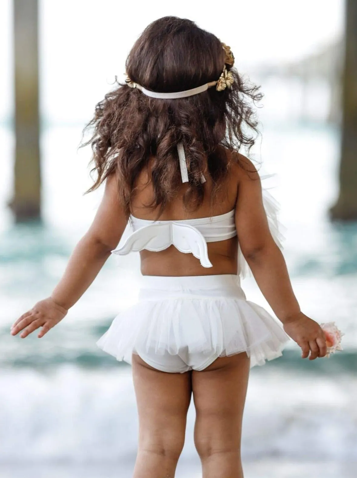 Girls Adorable Angel Two Piece Swimsuit with Wings