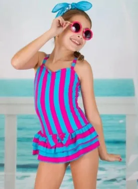 Girls Alice In Wonderland One Piece Swimsuit