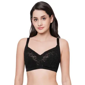 Grace Non-Padded Non-Wired Full Coverage Plus Size Bra - Black