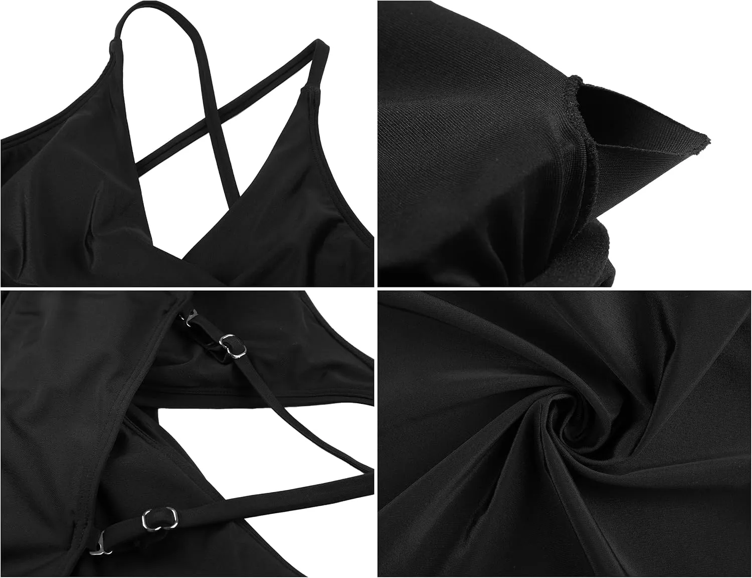 Hilor Women's Push Up Bikini Tops Underwire Swimsuit Top Sexy V Neck Bikini Bathing Suit Swim Tops