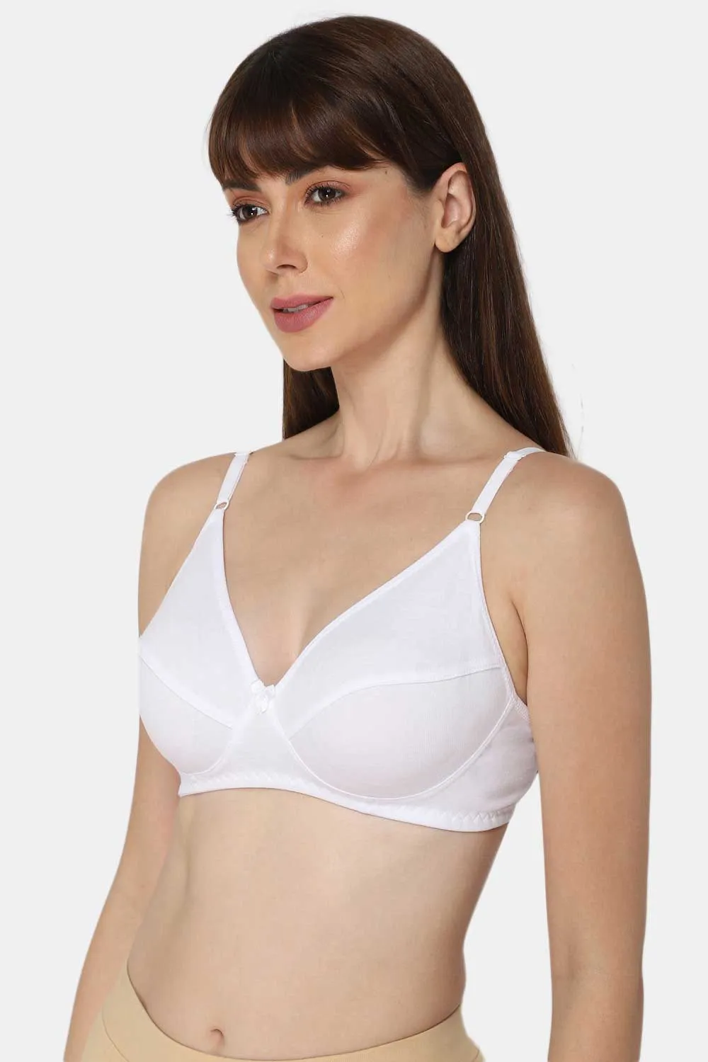 Intimacy Full Coverage Saree Bra - Non-Padded, Wire-Free with Thin Straps, Cotton-Rich Fabric for All-Day Comfort