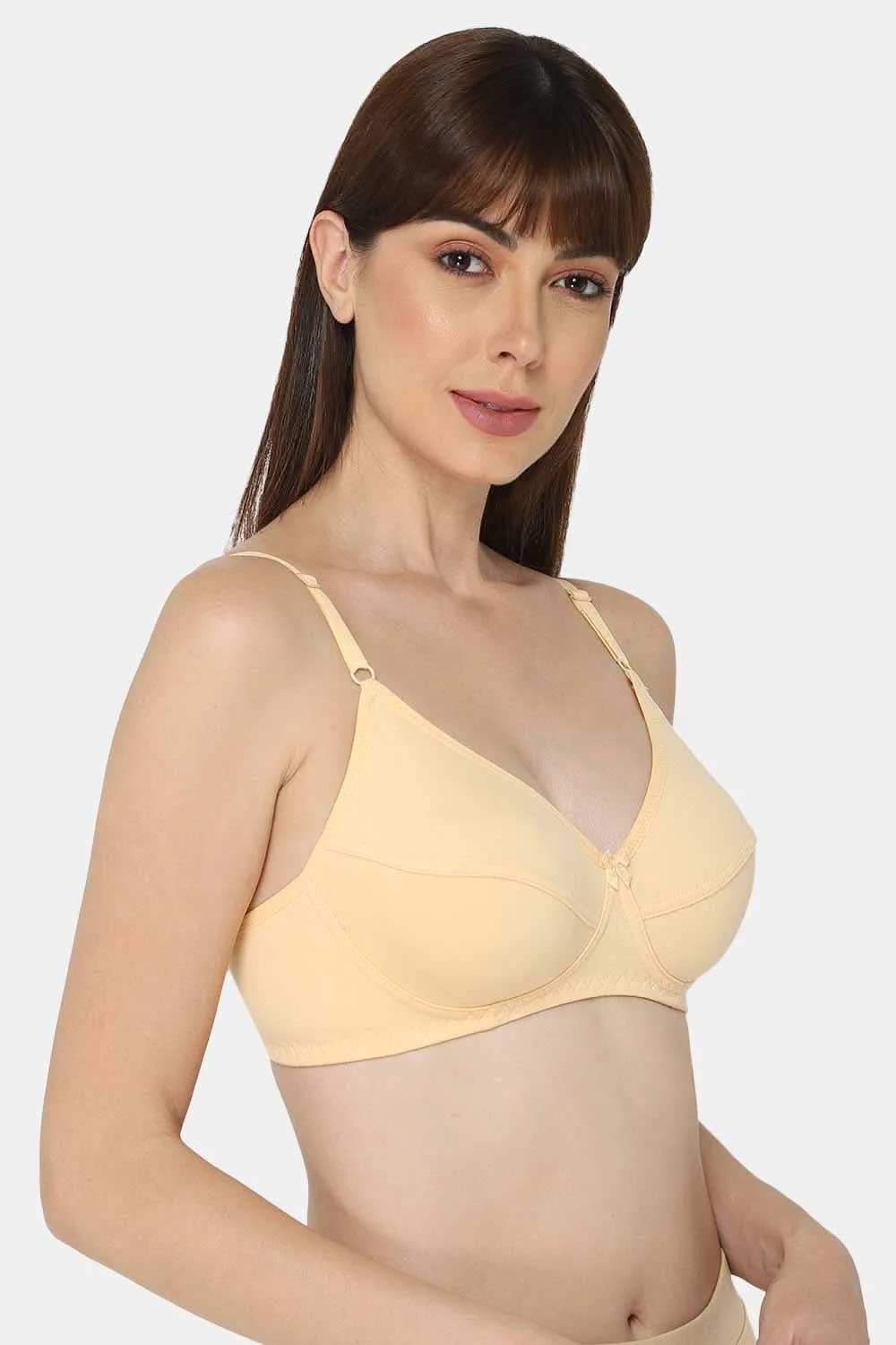 Intimacy Full Coverage Saree Bra - Non-Padded, Wire-Free with Thin Straps, Cotton-Rich Fabric for All-Day Comfort