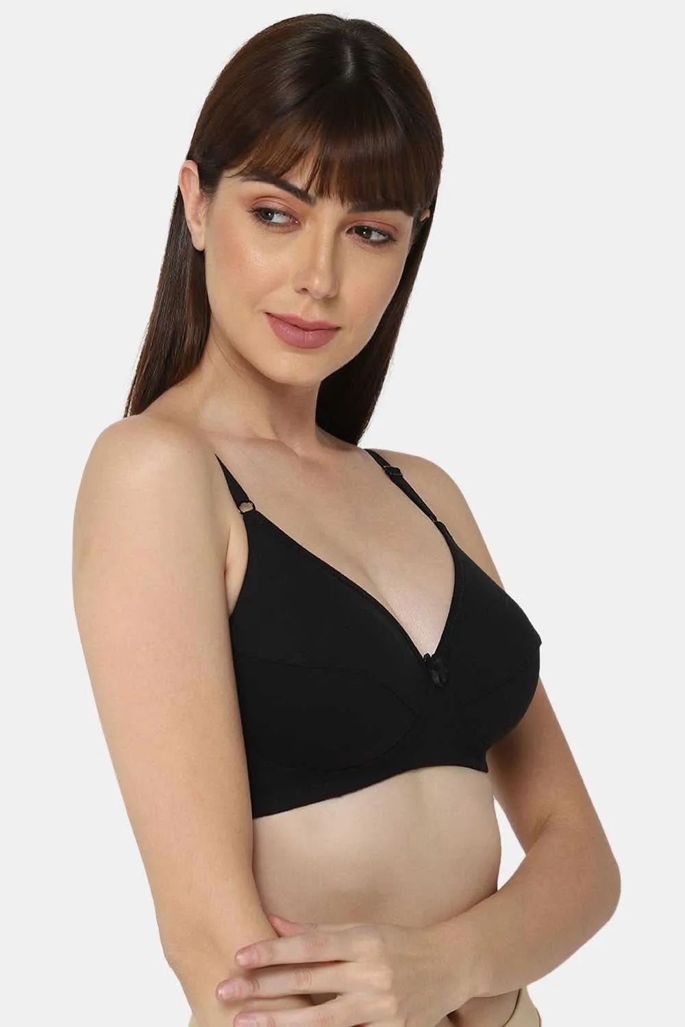 Intimacy Full Coverage Saree Bra - Non-Padded, Wire-Free with Thin Straps, Cotton-Rich Fabric for All-Day Comfort