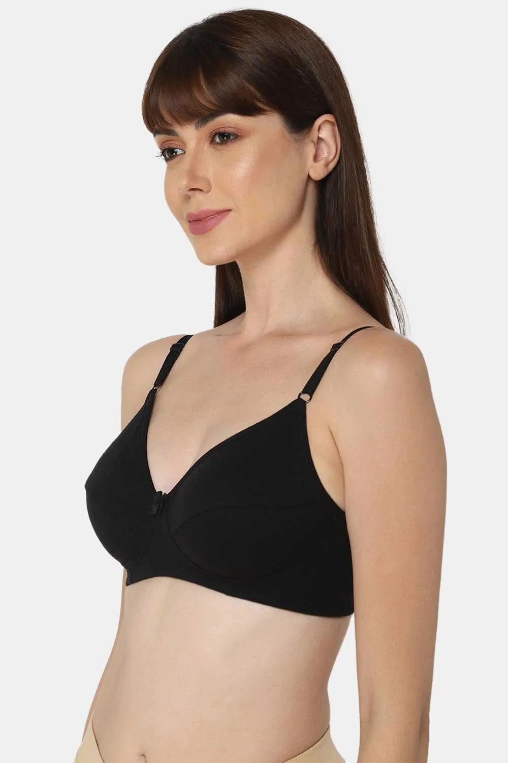 Intimacy Full Coverage Saree Bra - Non-Padded, Wire-Free with Thin Straps, Cotton-Rich Fabric for All-Day Comfort