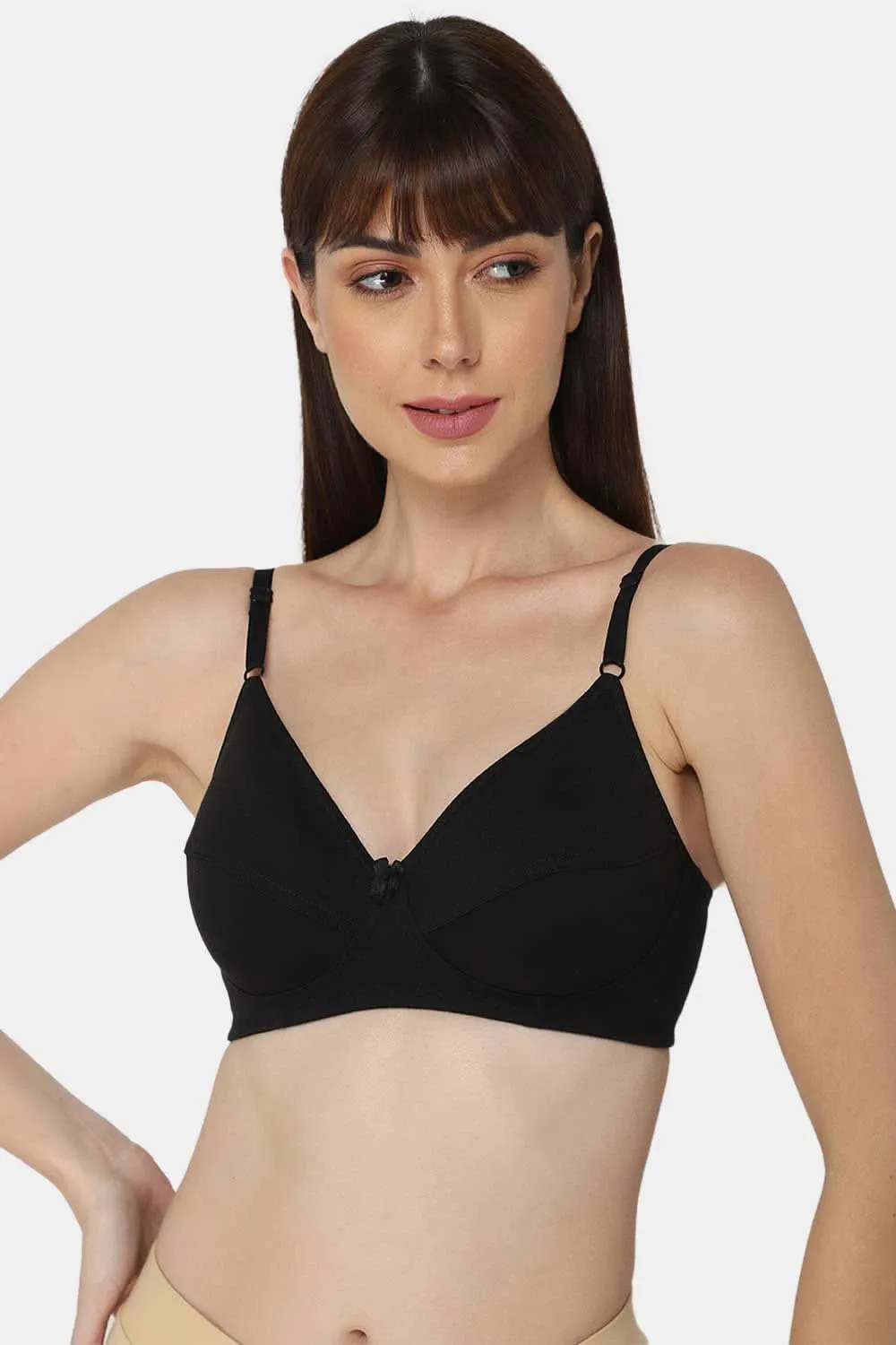 Intimacy Full Coverage Saree Bra - Non-Padded, Wire-Free with Thin Straps, Cotton-Rich Fabric for All-Day Comfort