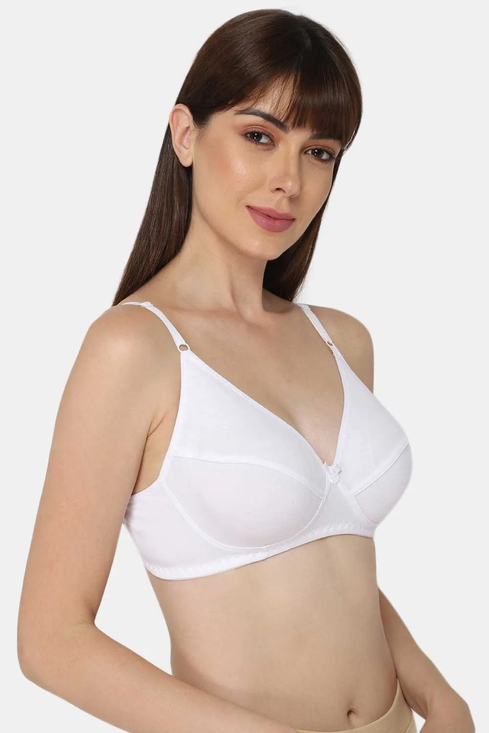 Intimacy Full Coverage Saree Bra - Non-Padded, Wire-Free with Thin Straps, Cotton-Rich Fabric for All-Day Comfort
