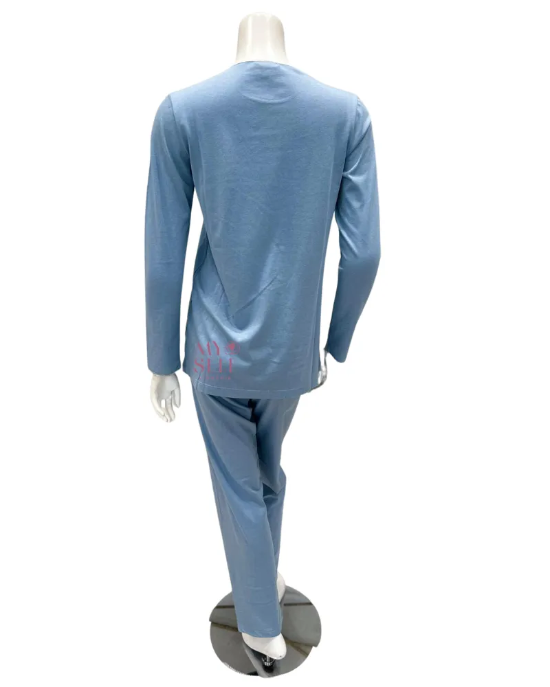 Iora Lingerie Powder Blue Lace Applique Modal Pajamas Set