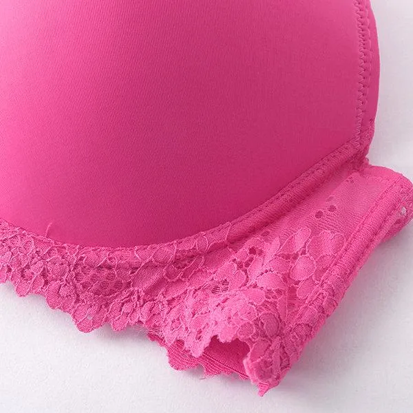 Lace-trim Progressive Gather Busty Full Bras