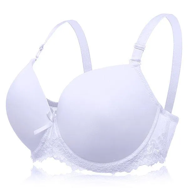 Lace-trim Progressive Gather Busty Full Bras