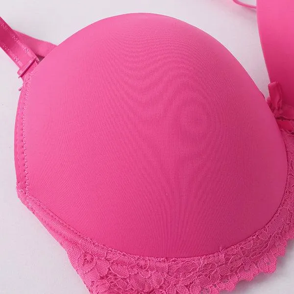 Lace-trim Progressive Gather Busty Full Bras
