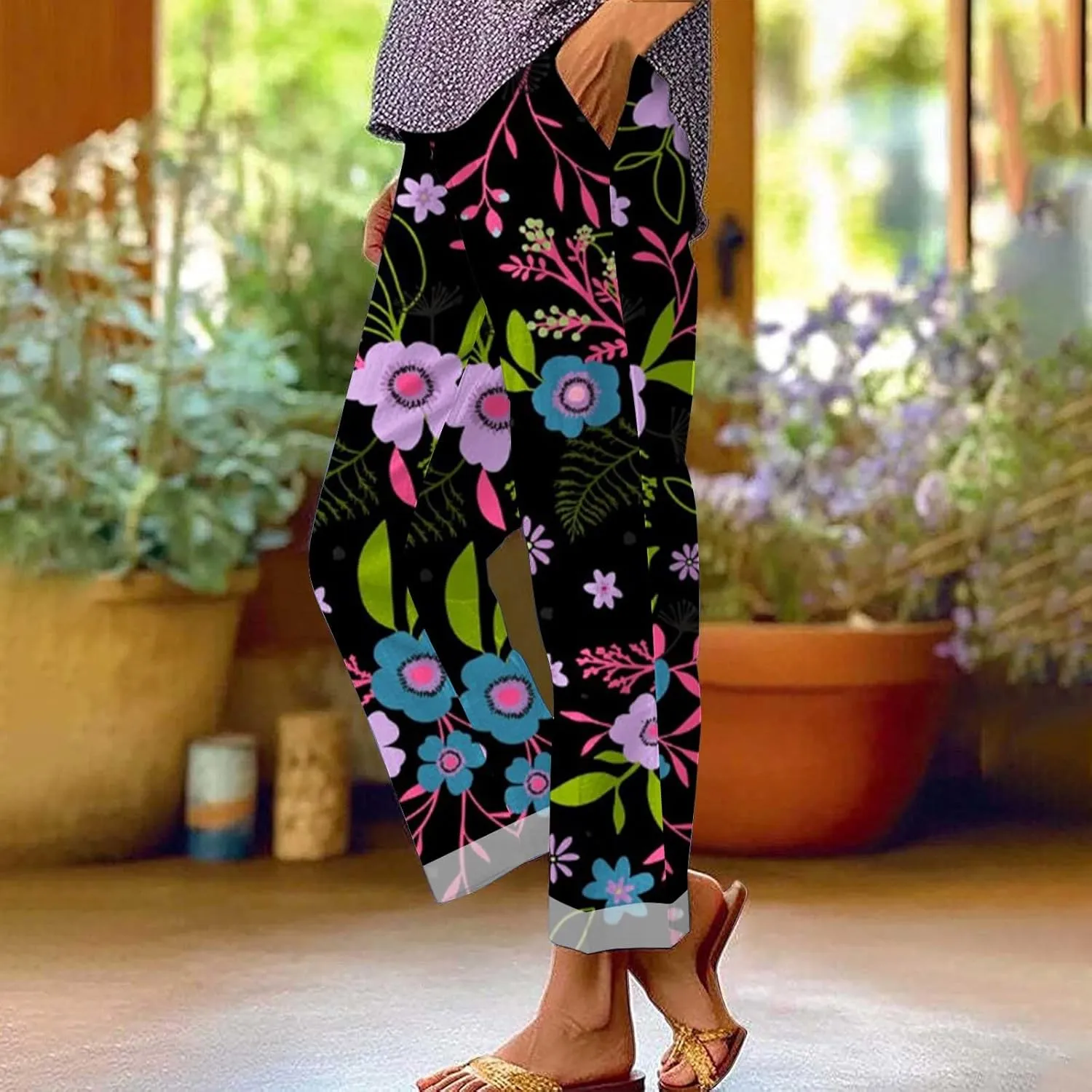 LCMTWX Women's Summer Casual Linen Pants and Linen Casual Pants Casual Loose Drawstring Beach Pants for Women White Pants