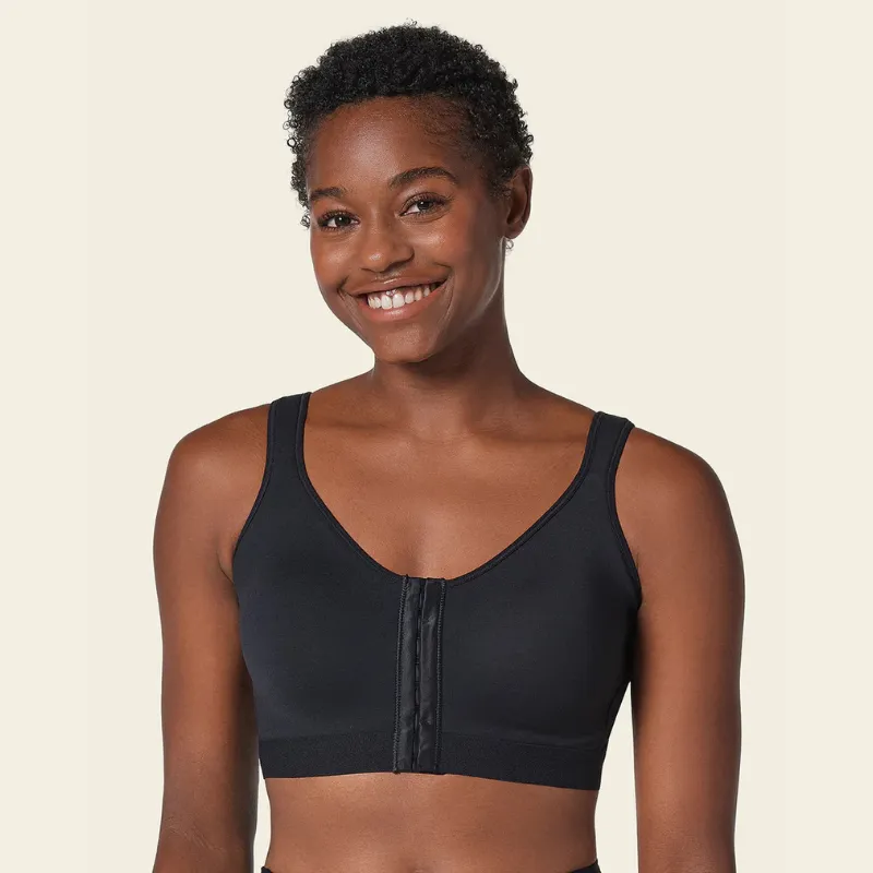 Leonisa Stretch Cotton Posture Corrector Bra Black