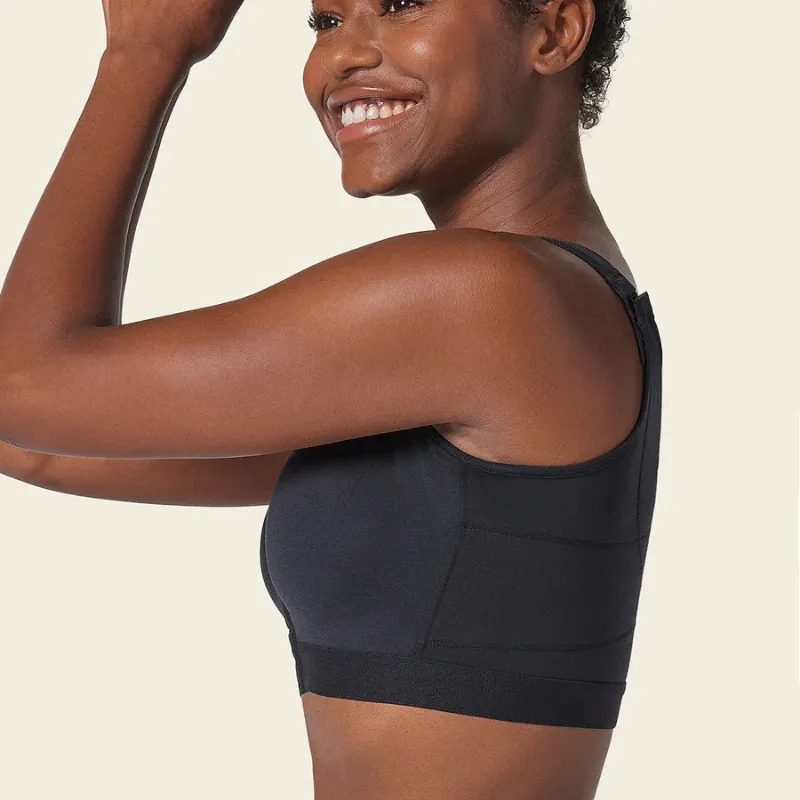 Leonisa Stretch Cotton Posture Corrector Bra Black