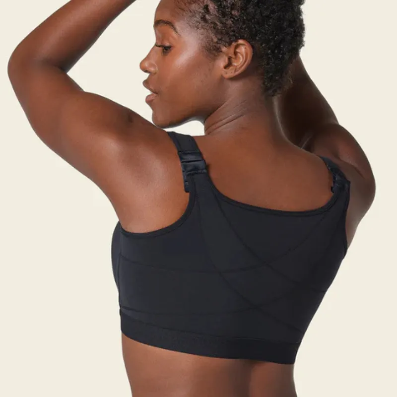 Leonisa Stretch Cotton Posture Corrector Bra Black