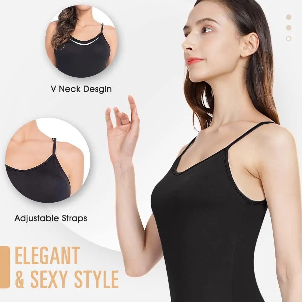 MANCYFIT Long Slips for Under Dresses Full Length Adjustable Spaghetti Strap Nightgown