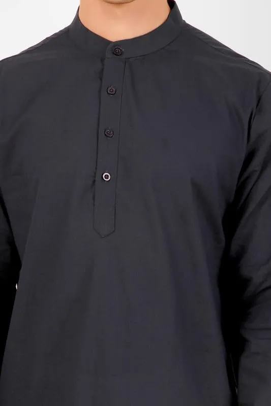 Men's Pure Cotton Solid Indian Kurta Pajama Set Mandarin Collar Daily Wear Casual Yoga Dress