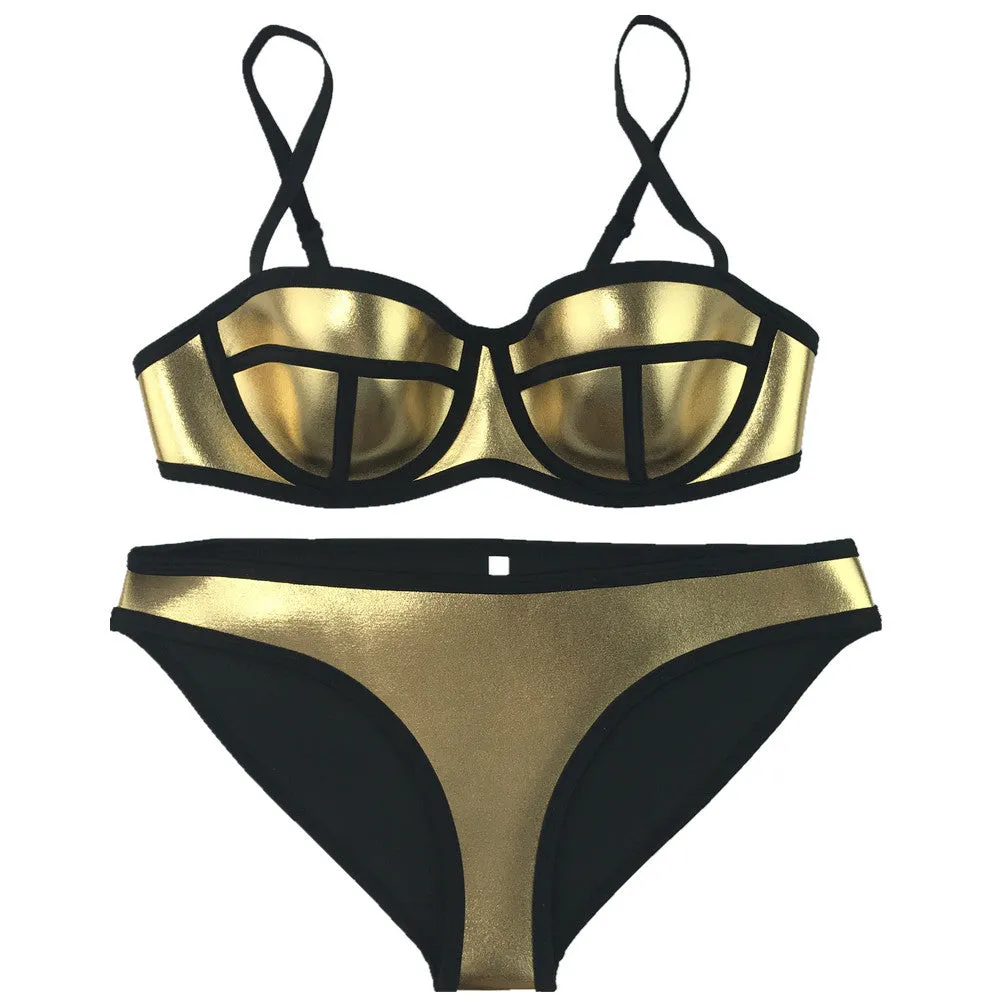 Mercedes Gold Bra and Panty Set
