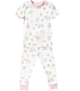 Noomie Pink Travel Two Piece Pajamas